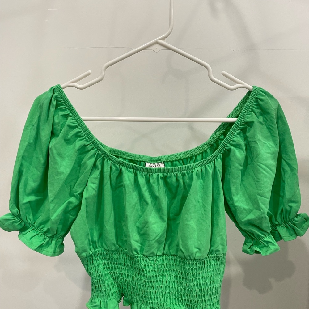 Green Off-Shoulder Top